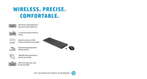 HP 330 Wireless Mouse and Keyboard Combination HP 330 Wireless Mouse and Keyboard Combination